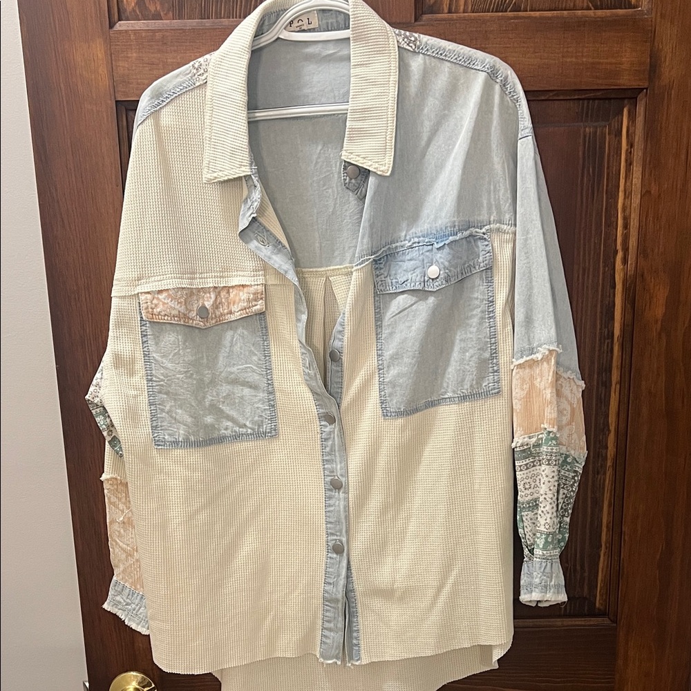 POL Light Blue button down Casual Shirt